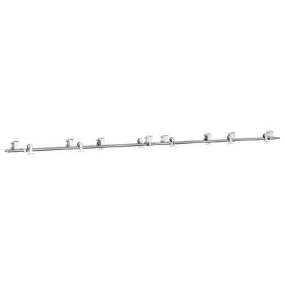 vidaXL Kit fixation porte coulissante 183 cm Acier inoxydable Argenté