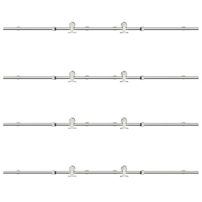 vidaXL Kit fixation porte coulissante 183 cm Acier inoxydable Argenté