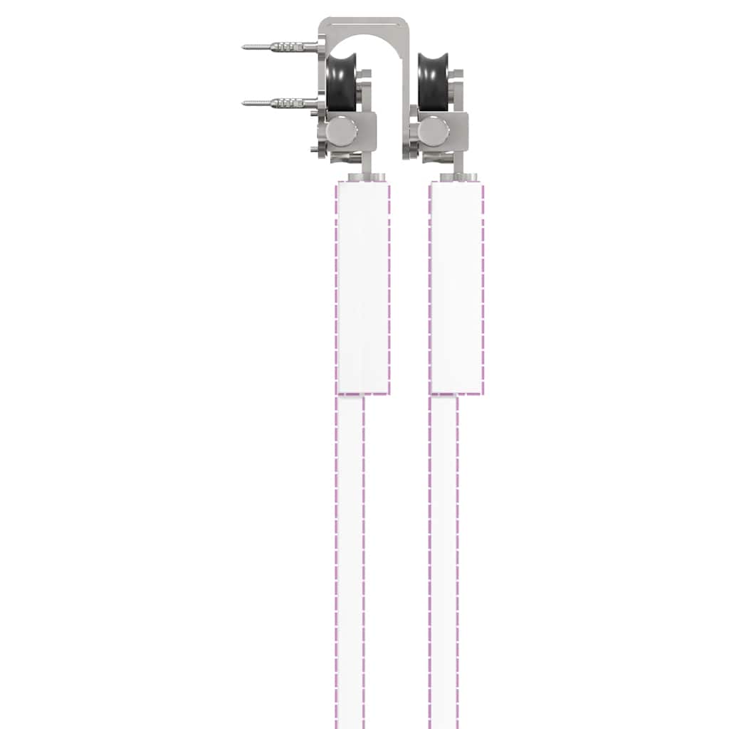 vidaXL Kit fixation porte coulissante 183 cm Acier inoxydable Argenté