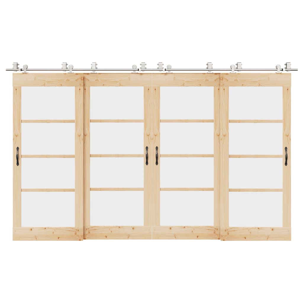 vidaXL Kit fixation porte coulissante 183 cm Acier inoxydable Argenté