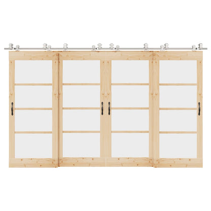 vidaXL Kit fixation porte coulissante 183 cm Acier inoxydable Argenté