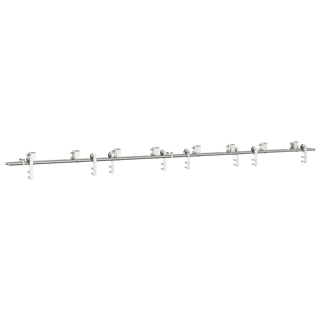 vidaXL Kit fixation porte coulissante 183 cm Acier inoxydable Argenté