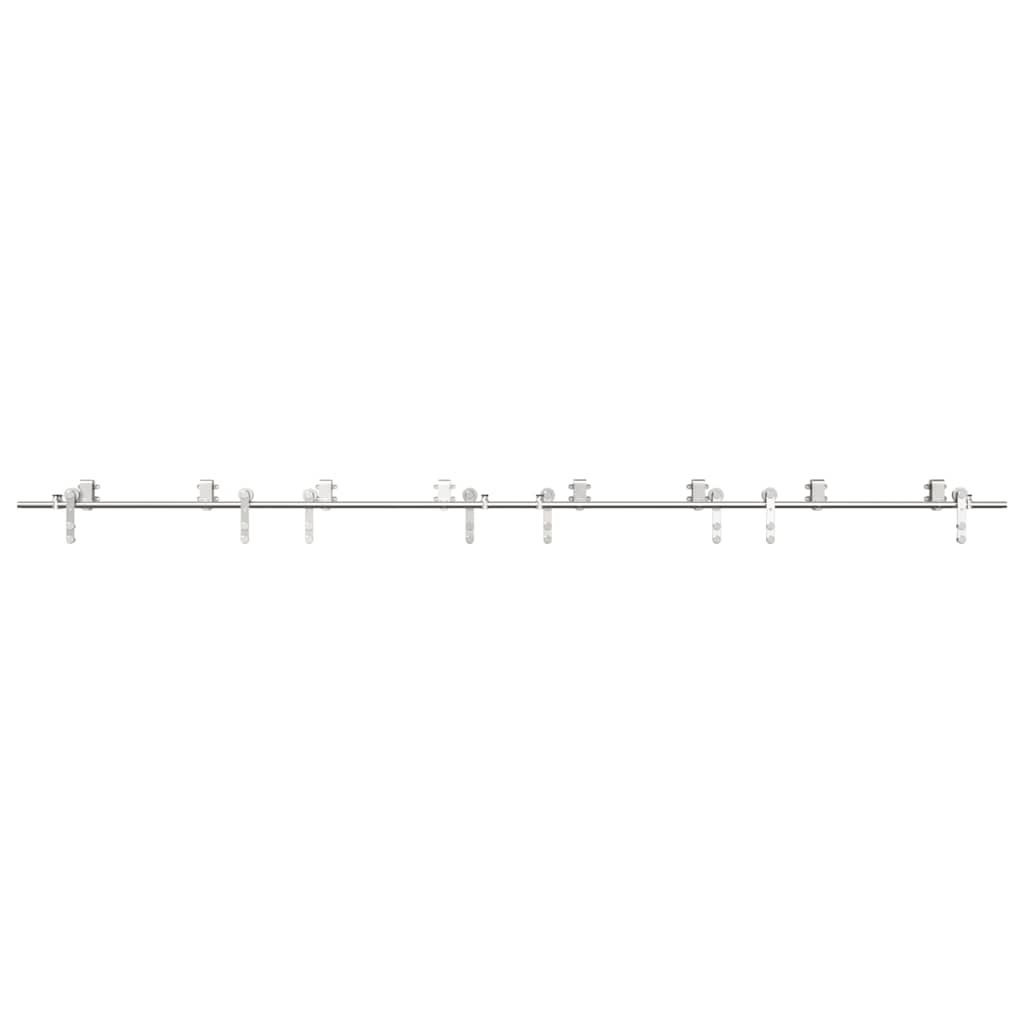 vidaXL Kit fixation porte coulissante 183 cm Acier inoxydable Argenté