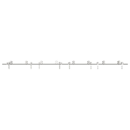 vidaXL Kit fixation porte coulissante 183 cm Acier inoxydable Argenté