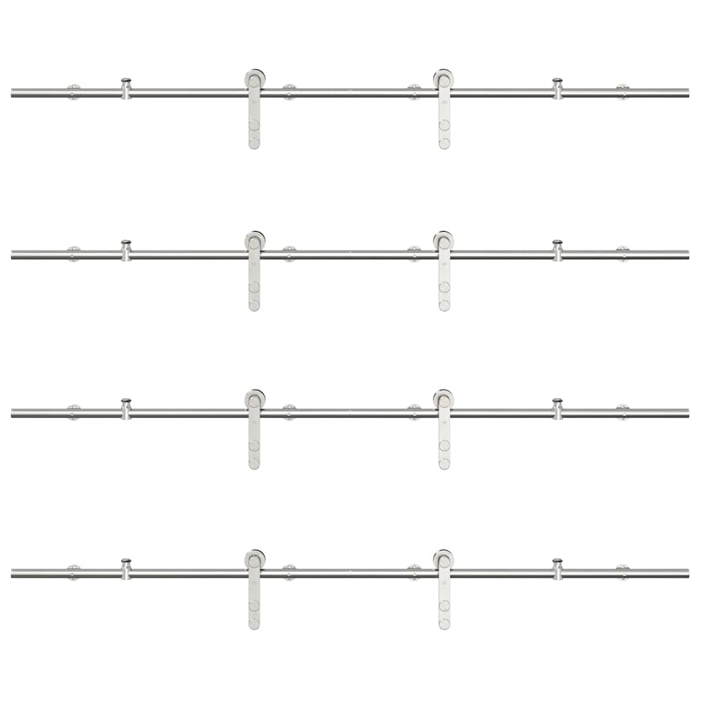 vidaXL Kit fixation porte coulissante 183 cm Acier inoxydable Argenté