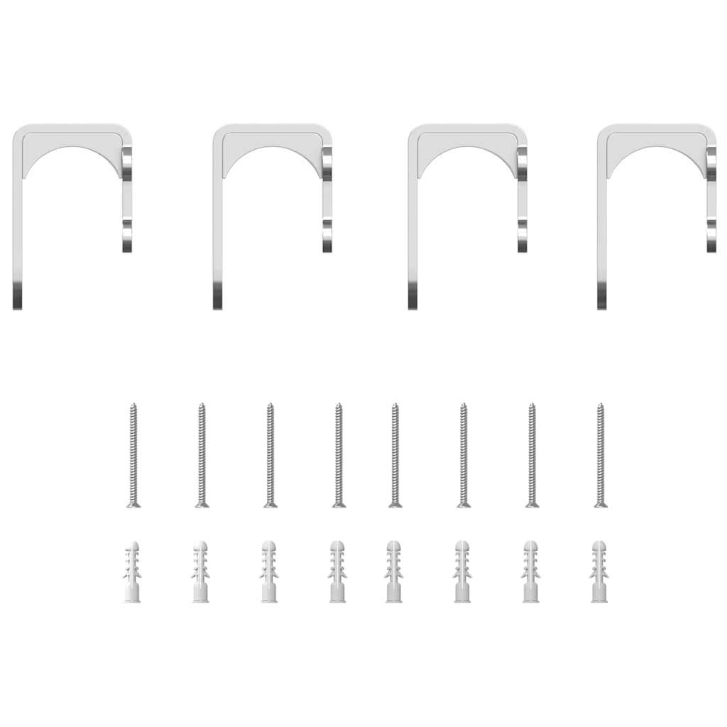 vidaXL Kit fixation porte coulissante 183 cm Acier inoxydable Argenté