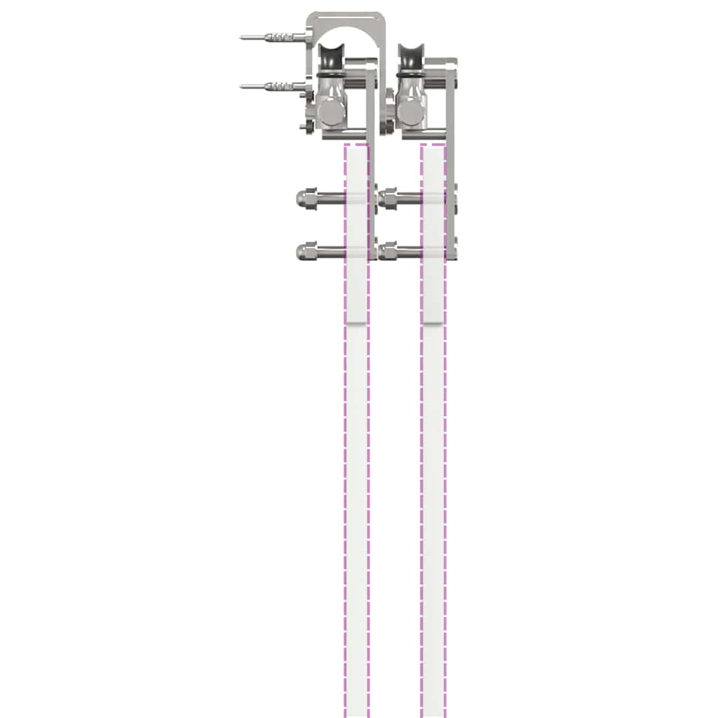 vidaXL Kit fixation porte coulissante 183 cm Acier inoxydable Argenté