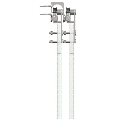vidaXL Kit fixation porte coulissante 183 cm Acier inoxydable Argenté