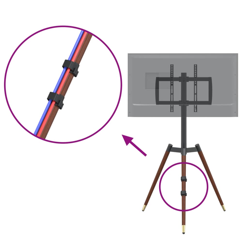 vidaXL Support TV à trépied pour écran 37-65" max VESA 400x400mm 40 kg