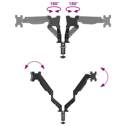 vidaXL Bras pour moniteur double 27 pouces max VESA 75/100 mm 20 kg