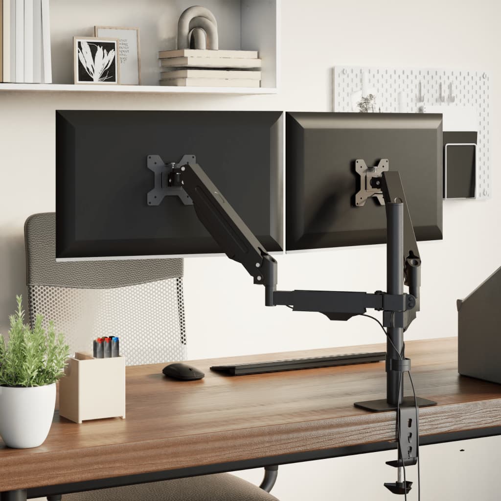 vidaXL Bras pour moniteur double 27 pouces max VESA 75/100 mm 20 kg