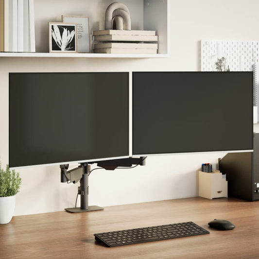 vidaXL Bras pour moniteur double 27 pouces max VESA 75/100 mm 20 kg