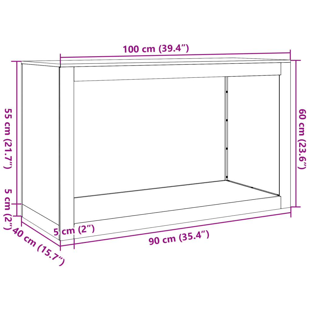 vidaXL Portant de bois de chauffage vert 100x40x60 cm acier