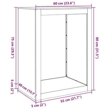 vidaXL Portant de bois de chauffage vert 60x40x80 cm acier