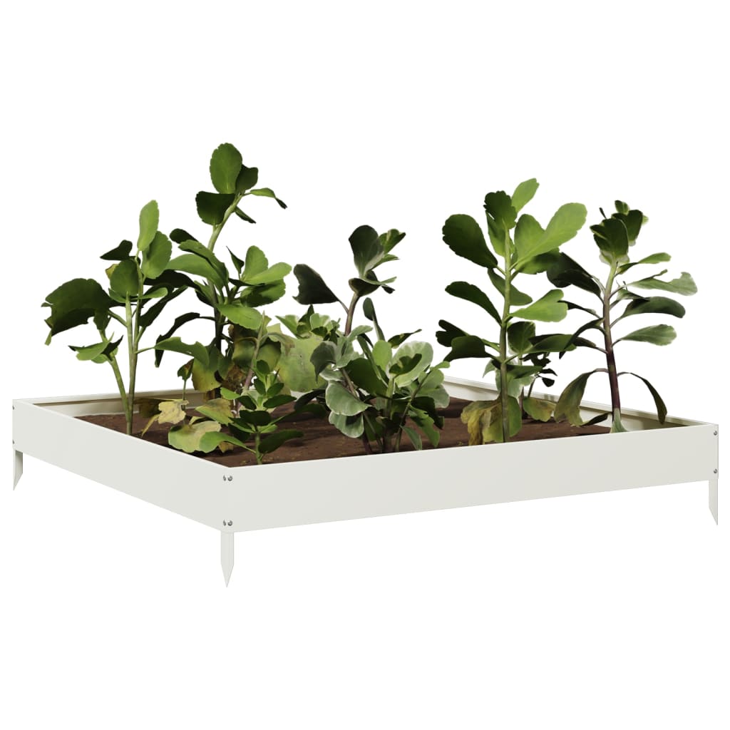 vidaXL Lit surélevé de jardin blanc 100x100x18,5 cm acier