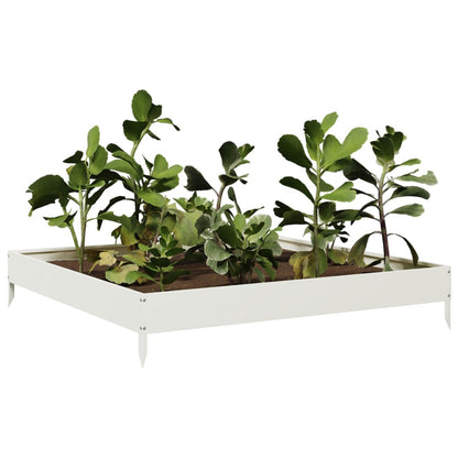 vidaXL Lit surélevé de jardin blanc 100x100x18,5 cm acier
