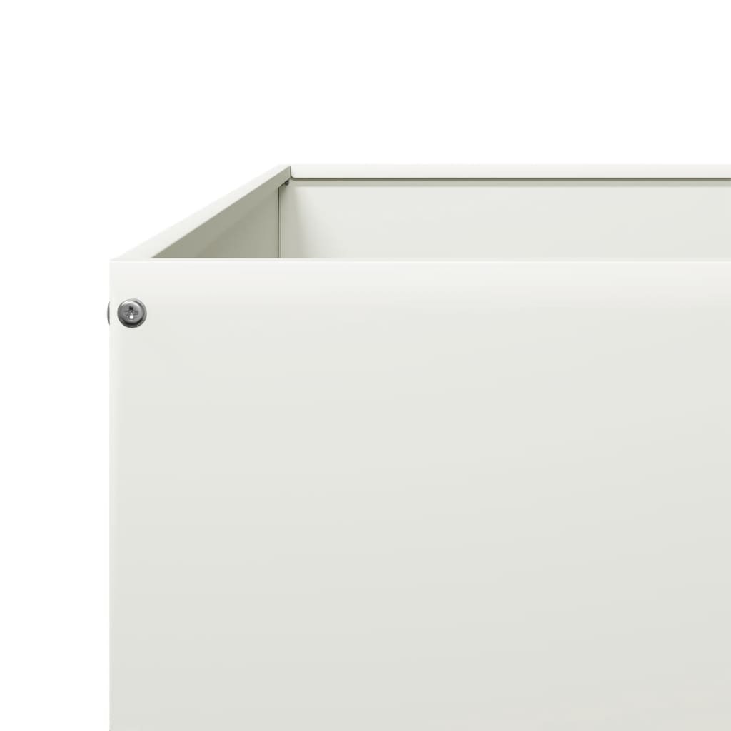 vidaXL Lit surélevé de jardin blanc 100x100x18,5 cm acier