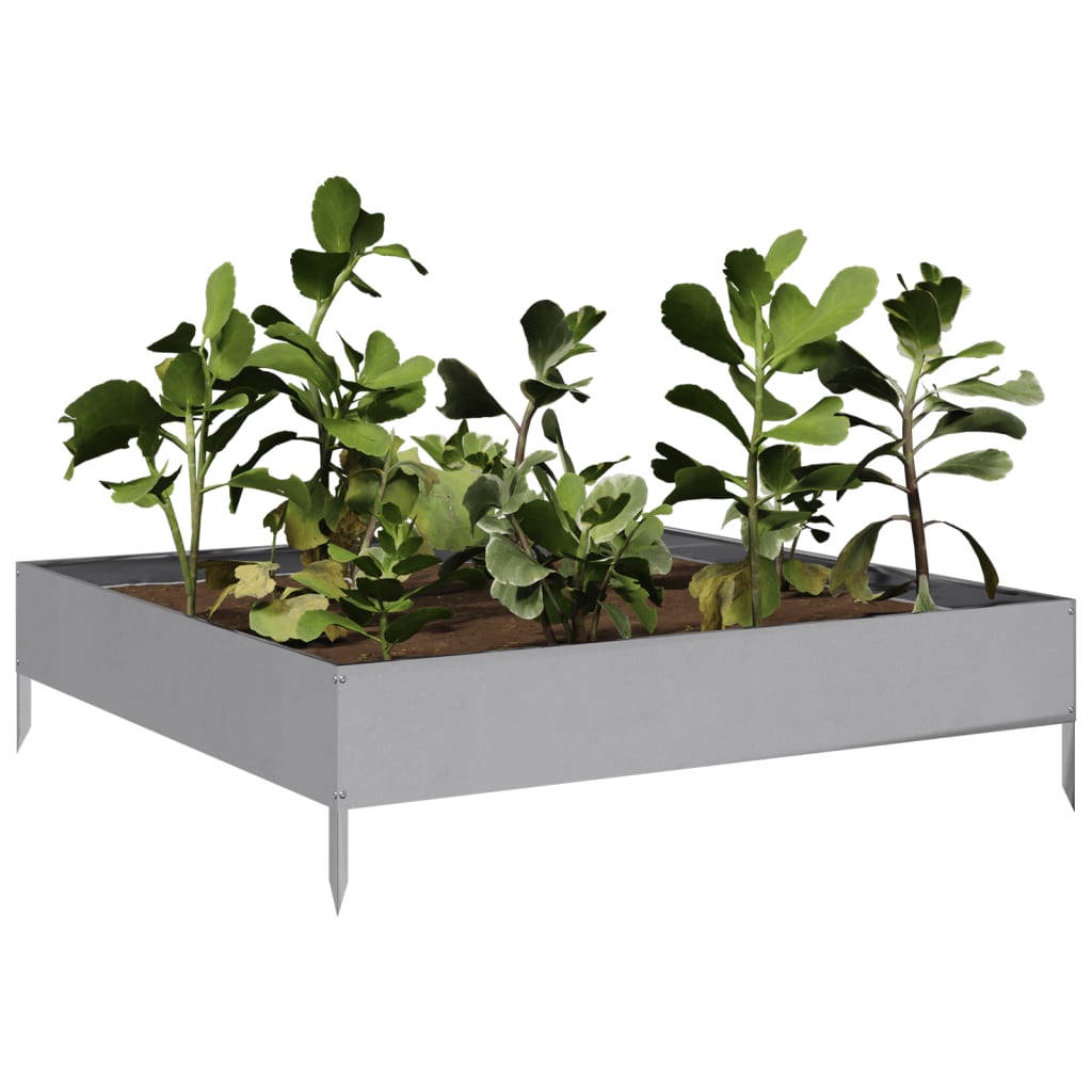 vidaXL Lit surélevé de jardin 100x100x26 cm acier inoxydable