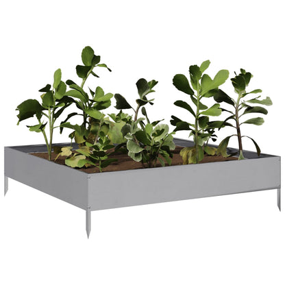 vidaXL Lit surélevé de jardin 100x100x26 cm acier inoxydable