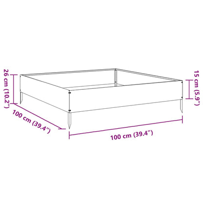 vidaXL Lit surélevé de jardin 100x100x26 cm acier inoxydable