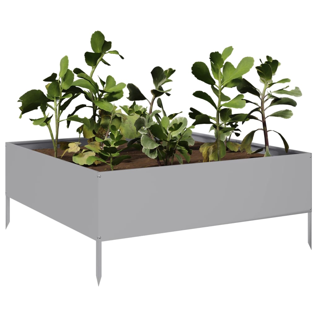 vidaXL Lit surélevé de jardin 100x100x25 cm acier inoxydable