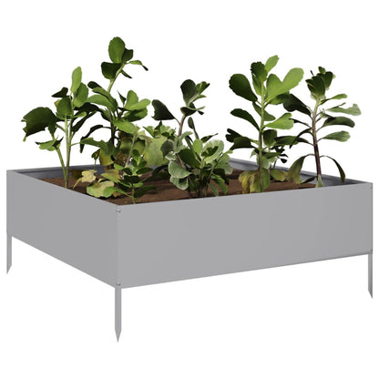 vidaXL Lit surélevé de jardin 100x100x25 cm acier inoxydable