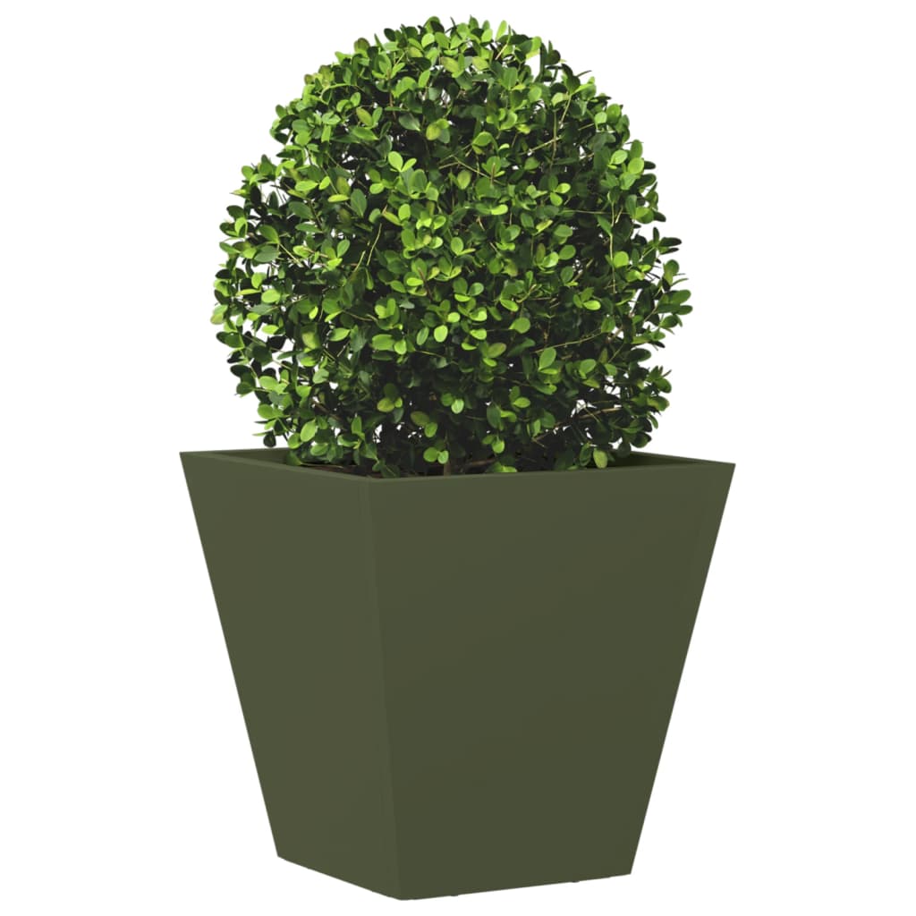 vidaXL Jardinières 2 pcs vert olive 30x30x30 cm acier