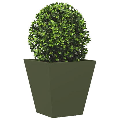 vidaXL Jardinières 2 pcs vert olive 30x30x30 cm acier