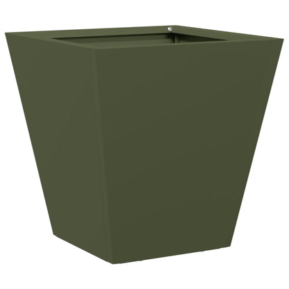 vidaXL Jardinières 2 pcs vert olive 30x30x30 cm acier