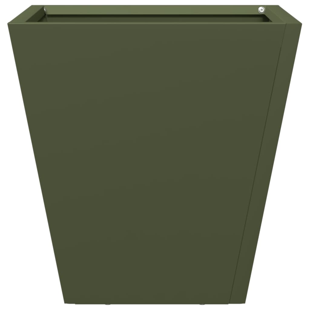 vidaXL Jardinières 2 pcs vert olive 30x30x30 cm acier