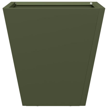 vidaXL Jardinières 2 pcs vert olive 30x30x30 cm acier