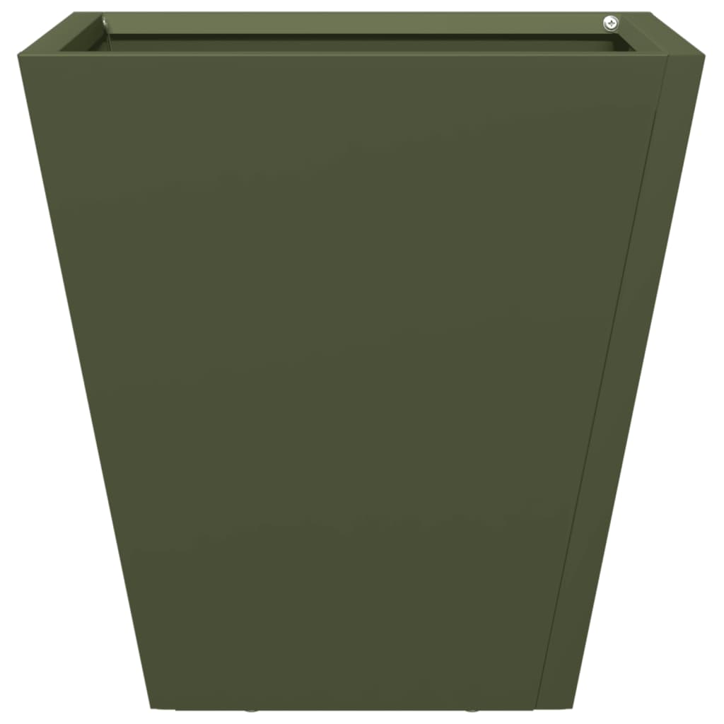 vidaXL Jardinières 2 pcs vert olive 30x30x30 cm acier