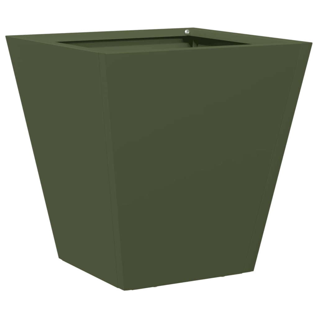 vidaXL Jardinières 2 pcs vert olive 30x30x30 cm acier