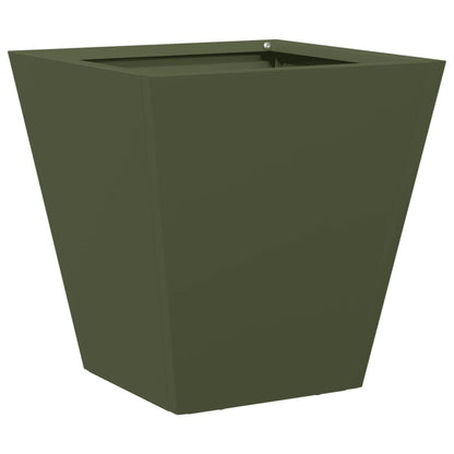 vidaXL Jardinières 2 pcs vert olive 30x30x30 cm acier