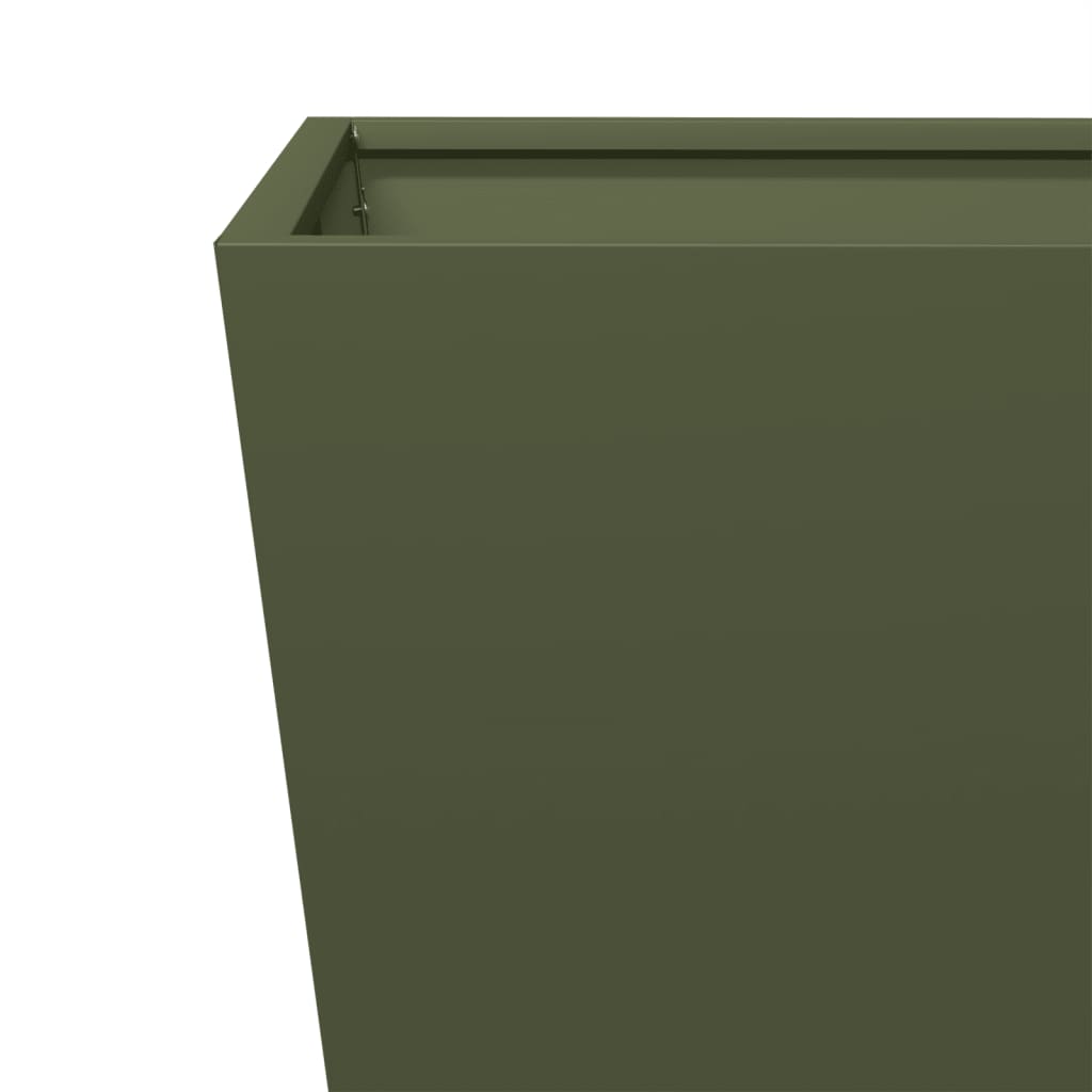 vidaXL Jardinières 2 pcs vert olive 30x30x30 cm acier