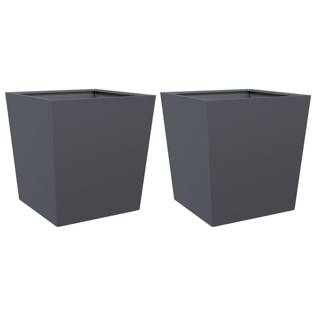 vidaXL Jardinières 2 pcs anthracite 50x50x50 cm acier