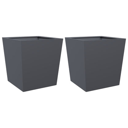 vidaXL Jardinières 2 pcs anthracite 50x50x50 cm acier
