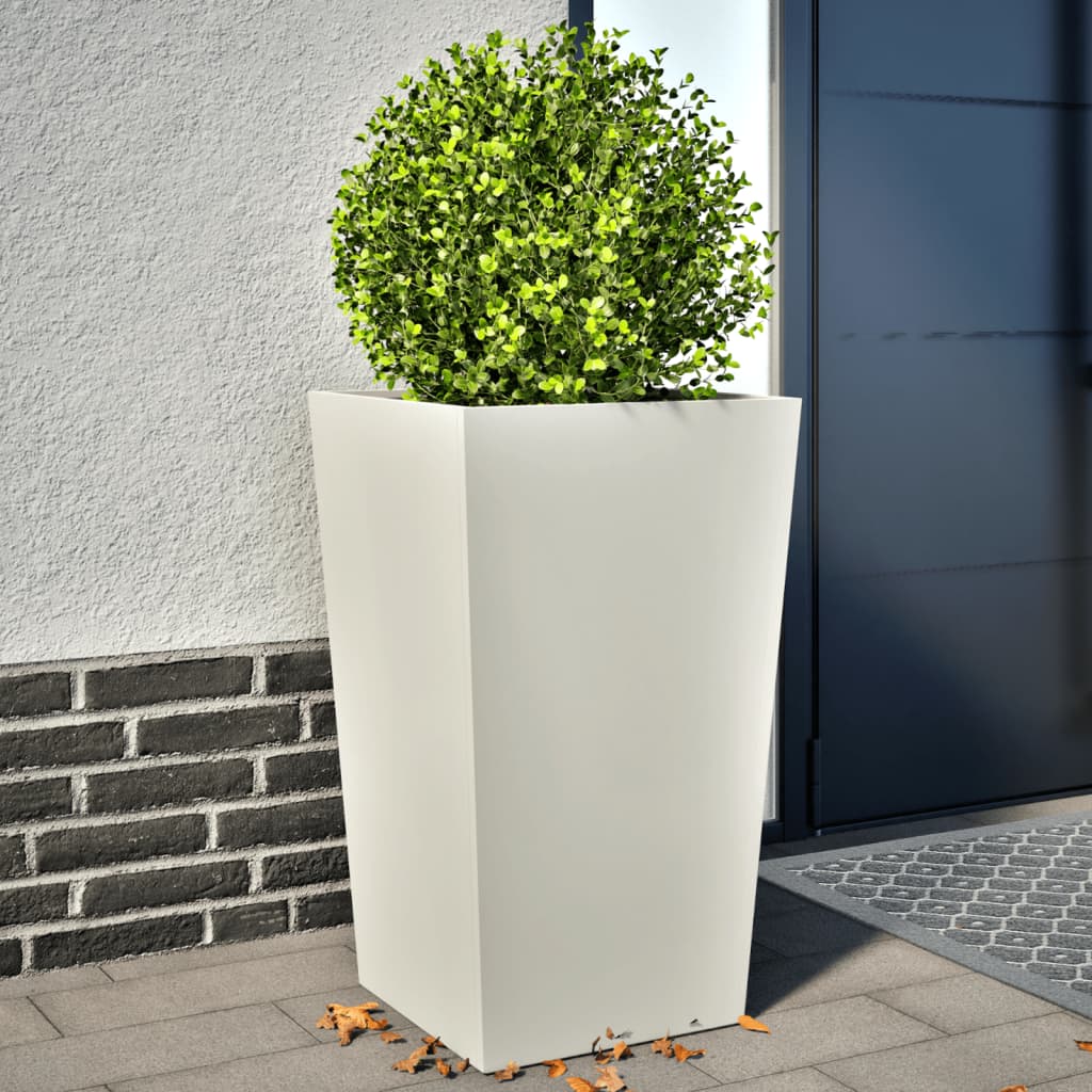 vidaXL Jardinières 2 pcs blanc 45x45x75 cm acier