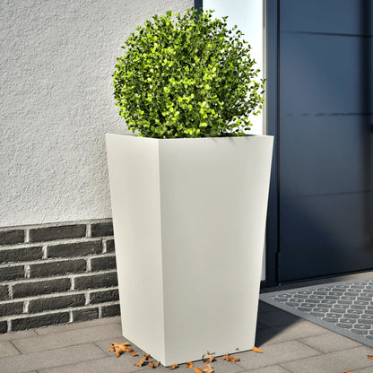 vidaXL Jardinières 2 pcs blanc 45x45x75 cm acier