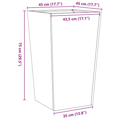 vidaXL Jardinière anthracite 45x45x75 cm acier