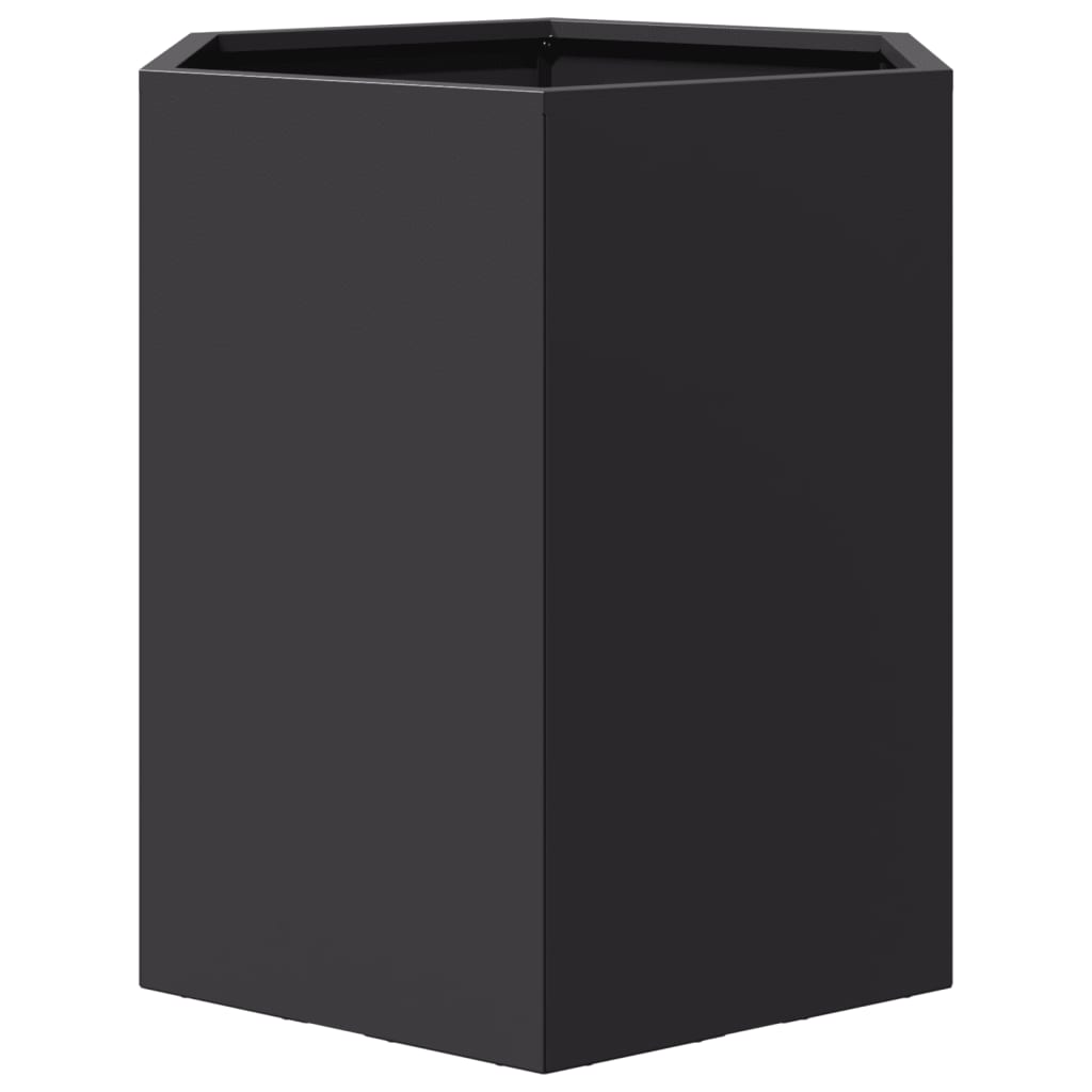 vidaXL Jardinières 2 pcs noir hexagone 46x40x45 cm acier