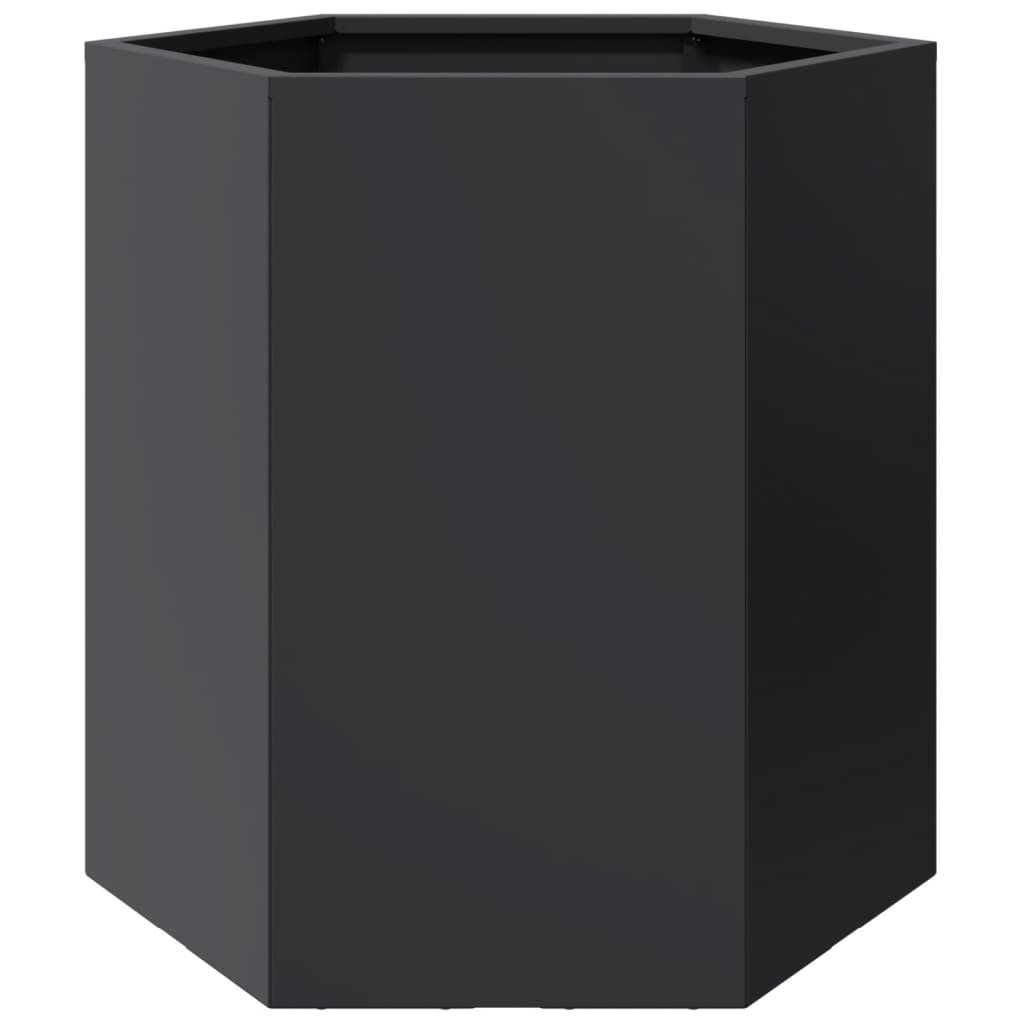 vidaXL Jardinières 2 pcs noir hexagone 46x40x45 cm acier
