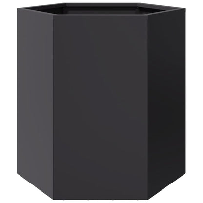 vidaXL Jardinières 2 pcs noir hexagone 46x40x45 cm acier