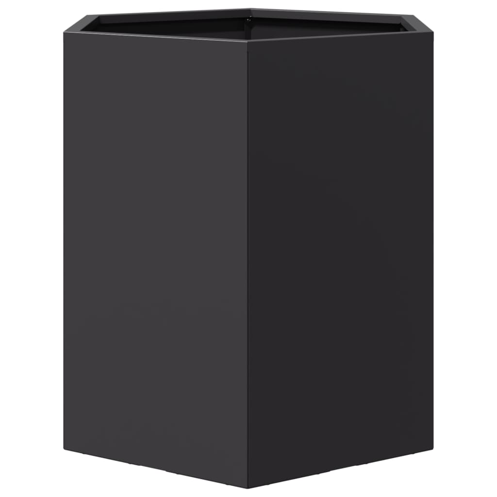 vidaXL Jardinières 2 pcs noir hexagone 46x40x45 cm acier