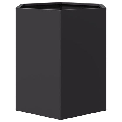 vidaXL Jardinières 2 pcs noir hexagone 46x40x45 cm acier