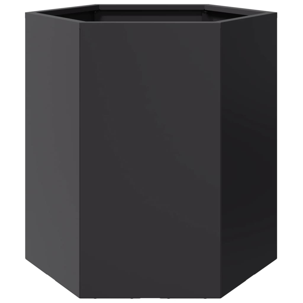 vidaXL Jardinières 2 pcs noir hexagone 46x40x45 cm acier