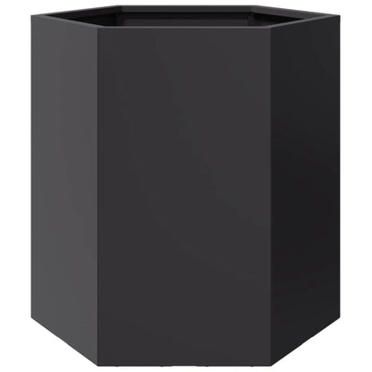 vidaXL Jardinières 2 pcs noir hexagone 46x40x45 cm acier