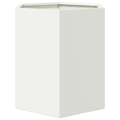 vidaXL Jardinières 2 pcs blanc hexagone 46x40x45 cm acier