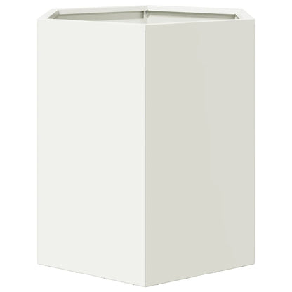 vidaXL Jardinières 2 pcs blanc hexagone 46x40x45 cm acier