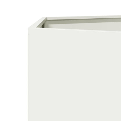 vidaXL Jardinières 2 pcs blanc hexagone 46x40x45 cm acier